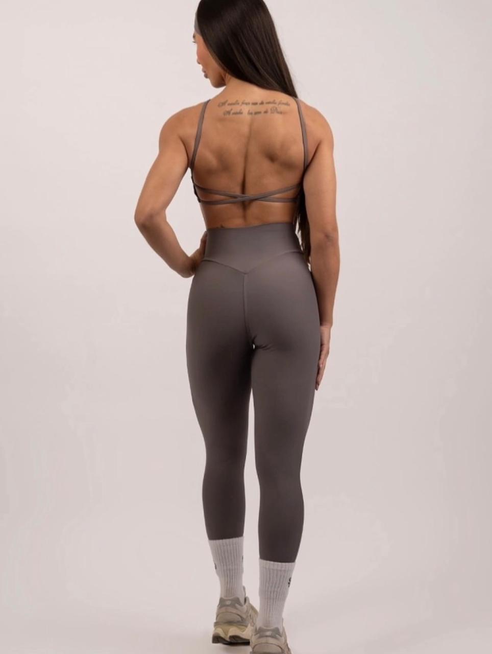 Legging Cinza Cintura Alta
